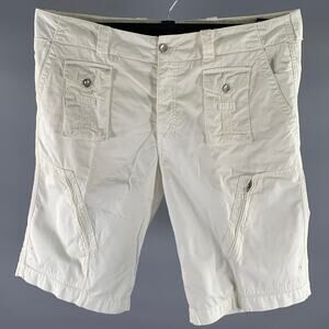 ZEGNA Size 38 White Solid Cotton Cargo Shorts